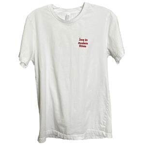 Bella + Canvas Short Sleeve Tee "Love In Modern Time" White Cotton‎ T-Shirt Sz M